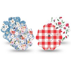 ExpressionMed Liberty Blooms Freestyle Libre 3 and Libre 3 Plus Flower, tape and sticker  holiday floral pattern Accessories for CGM