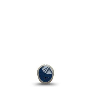 ExpressionMed Blue Swirls Dexcom G7 Sticker, Dexcom Stelo Glucose Biosensor System, Single Sticker Only Deep Blue Twists, Vinyl Decoration Continuous Glucose Monitor Design