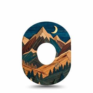 ExpressionMed Wood Mountains Dexcom G7 and Dexcom Stelo Glucose Biosensor System, Single Tape natural wood texture Fixing Ring Patch for CGM