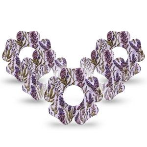ExpressionMed Stitched Bloom Infusion Flower, 10-Pack Purple embroidery Fixing Ring Patch For Pump