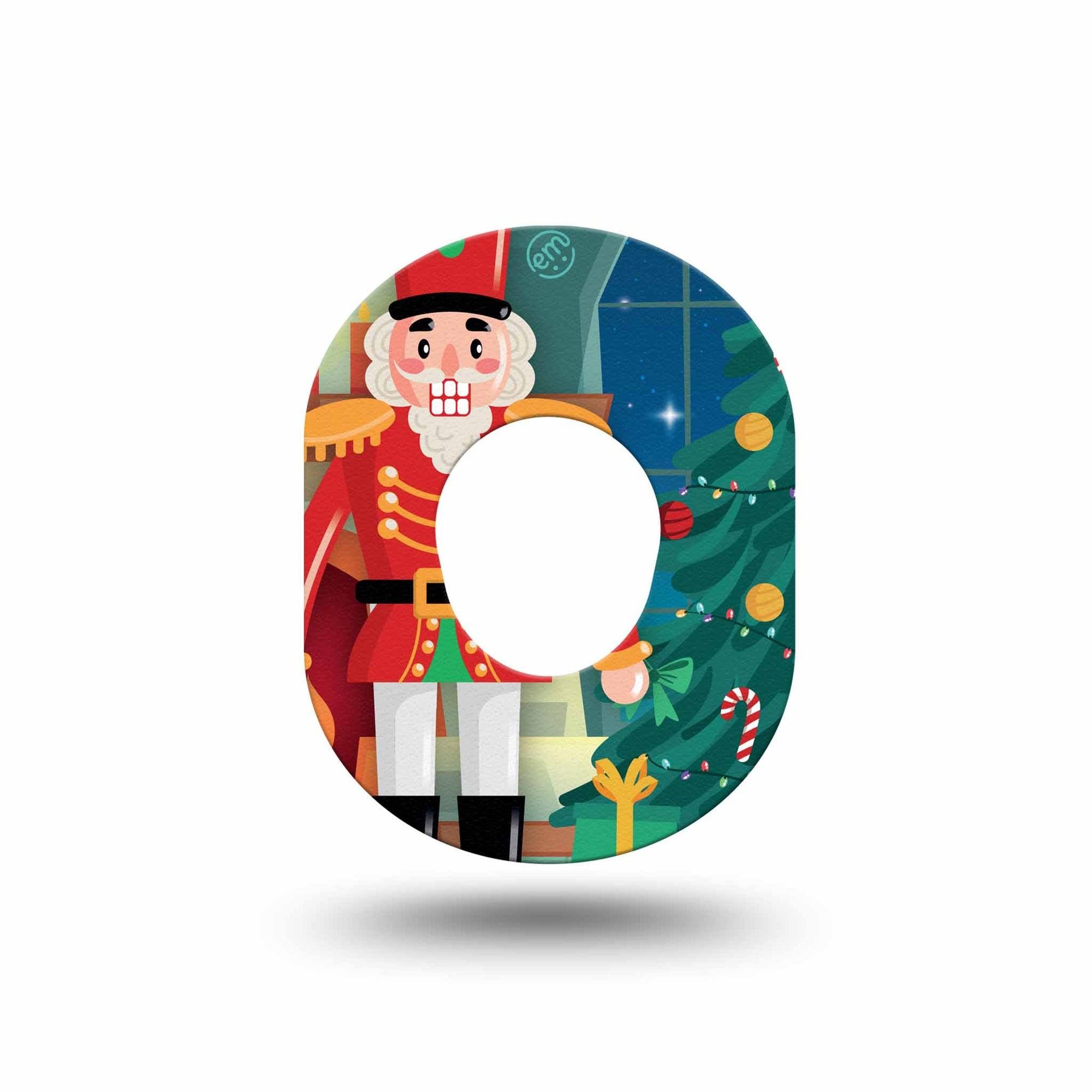 ExpressionMed Nutcracker Dexcom G7 and Stelo Mini Tape, Dexcom Stelo Glucose Biosensor System, Single Tape Holiday Theme Toy Soldier, Patch Continuous Glucose Monitor Design