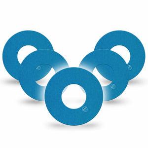 ExpressionMed Teal Freestyle Libre and Libre 2 Plus Tape, Abbott Lingo, 5-Pack Tape Sea Toned Teal Solid, Fixing Ring Tape Continuous Glucose Monitor Design