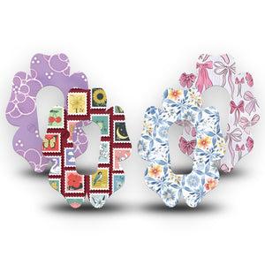 ExpressionMed Darling Details Dexcom G6 Flower, 4-Pack Tape Sweet motifs Overlay Patch for Continuous Glucose Monitor
