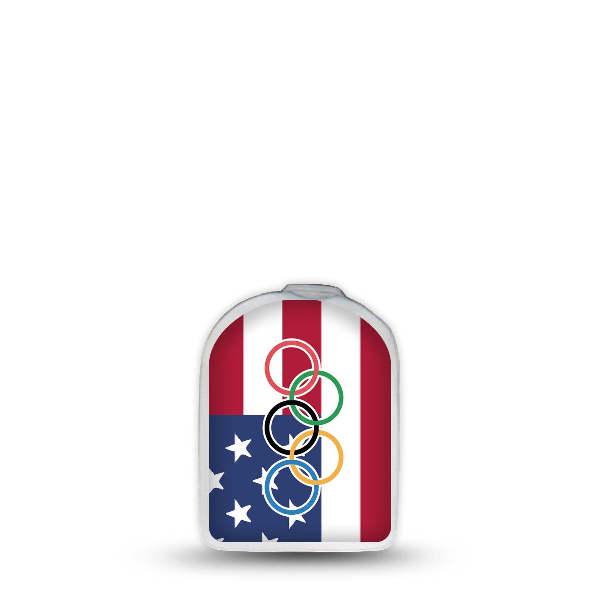 ExpressionMed Team USA Omnipod Surface Center Sticker Single Sticker Only USA Pride Vinyl Decoration Pump Design