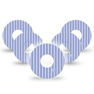 ExpressionMed Blue Stripes Infusion Set, 10-Pack Light blue and white stripes Accessories For Pump
