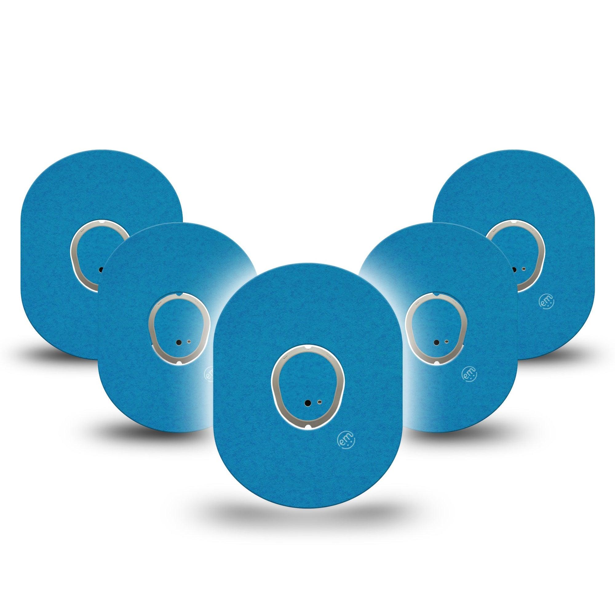 ExpressionMed Teal Dexcom G7 Tape, Dexcom Stelo Glucose Biosensor System, 5-Pack Tape and 5-Pack Sticker Color Sample Inspired, Overlay Tape CGM Design