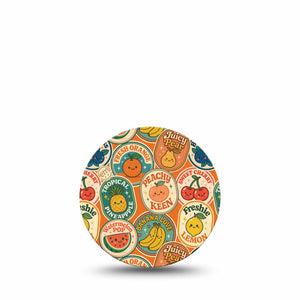 ExpressionMed Fruit Stickers Freestyle Libre 3 and Libre 3 Plus OverPatch, Single Tape Summer fruit print Adhesive Tape for CGM