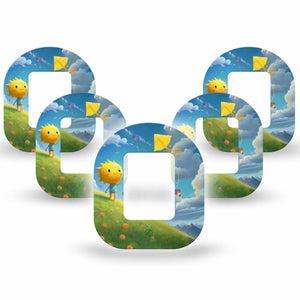 ExpressionMed Summer Kite Tandem Mobi Tape, 5-Pack Tape Sun Inspired Character, Adhesive Tape CGM Design