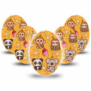 ExpressionMed Ice Cream Buddies Medtronic Guardian Enlite Universal Oval, 5-Pack Tape Sweet Treats, Plaster CGM Design