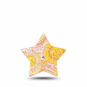 ExpressionMed Bright Sunshine Freestyle Libre, Libre 2 Plus, and Abbott Lingo Star, Single Tape and Single Sticker golden summer aesthetic Patch for CGM