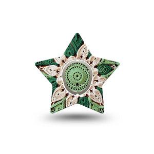 ExpressionMed Knit Monstera Dexcom G7 and Dexcom Stelo Glucose Biosensor System Star, Single Tape and Single Sticker Yarn knitted flower Adhesive Patch for CGM