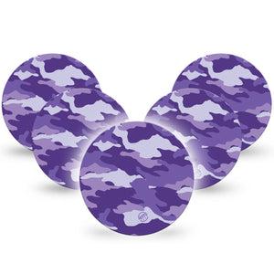 ExpressionMed Purple Camo Dexcom G7 Overpatch Adhesive Tape, 5-Pack, Purple Camo Colored Design for CGM, Dexcom Stelo