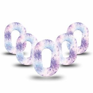 ExpressionMed Wisteria Fade Dexcom G6 Mini, 5-Pack Spring purple bouquet Waterproof Plaster for Continuous Glucose Monitor