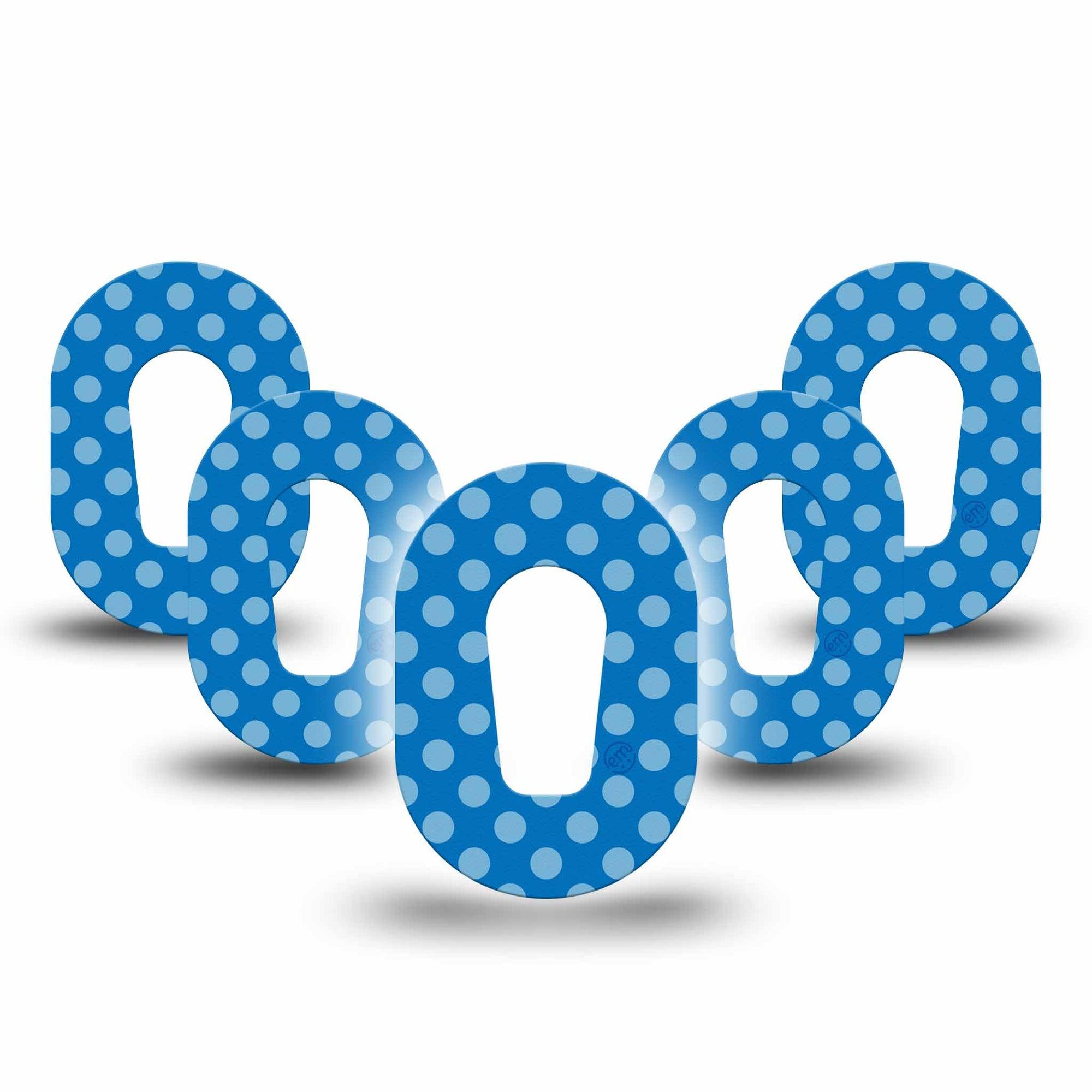 ExpressionMed Blue Polka Dots Dexcom G6 Mini Tape, 5-Pack Tape Barbie Inspired, Adhesive Tape CGM Design