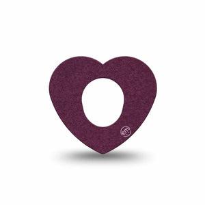 ExpressionMed Wine Red Dexcom G7 Heart Shape Tape, Dexcom Stelo Glucose Biosensor System, Single Tape Color Sample Inspired, Overlay Patch CGM Design