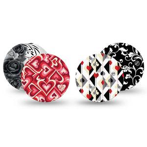 ExpressionMed Ace of Style Variety Pack Freestyle Libre 3 and Libre 3 Plus Overpatch 4-Pack  Tape Variety Face Card Inspired Prints, Adhesive Patch CGM Design