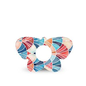 ExpressionMed Watercolor Fan Infusion Butterfly, 5-Pack Layered arch fan design Vinyl Decoration For Insulin Pump