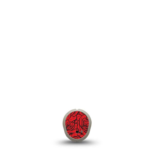 ExpressionMed Roses Dexcom G7 and Dexcom Stelo Glucose Biosensor System Sticker, Single Sticker Bold red roses Decorative Patch for Continuous Glucose Monitor