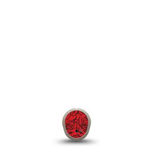 ExpressionMed Roses Dexcom G7 and Dexcom Stelo Glucose Biosensor System Sticker, Single Sticker Bold red roses Decorative Patch for Continuous Glucose Monitor