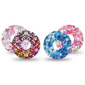 ExpressionMed Bright Freestyle Libre 3 and Libre 3 Plus, 4-Pack Tape bold graphic style Best Covers for CGM