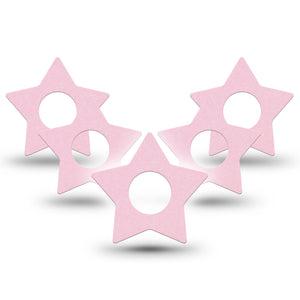 ExpressionMed Baby Pink Infusion Set Star Shape Tape, 10-Pack Tape Pantone Color, Fixing Ring Patch Continuous Glucose Monitor Design