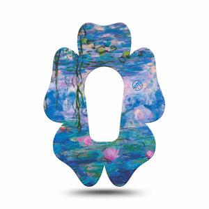 ExpressionMed Monet Water Lilies Dexcom G6 Flower Shape Tape Single Tape Monet Water, Adhesive Patch Continuous Glucose Monitor Design