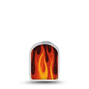 ExpressionMed Roarin' Flames Omnipod Surface Center Sticker Single Sticker Raging Flames Vinyl Decoration Pump Design