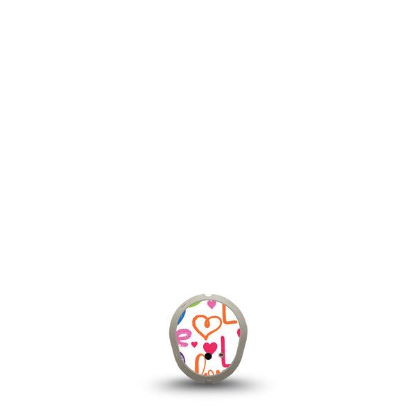 ExpressionMed Abundance of Love Dexcom G7 Sticker Single Sticker Only Cute Colorful Hearts Love, Vinyl Decoration  CGM Design