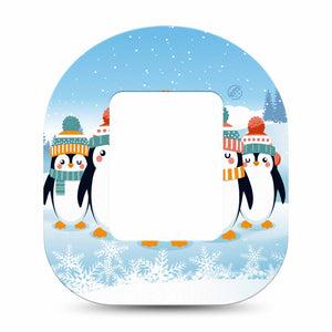 ExpressionMed Penguins In Row Tandem Mobi Tape Single Tape Christmas Spirit Penguin Buddies, Adhesive Patch Pump Design