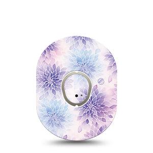 ExpressionMed Wisteria Fade Dexcom G7 and Dexcom Stelo Glucose Biosensor System, Single Tape and Single Sticker Spring purple bouquet Overlay Patch for CGM