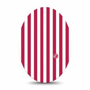 ExpressionMed Red Stripes Medtronic Guardian Enlite Universal Oval, Single Tape USA Flag inspired Vinyl Decoration for CGM