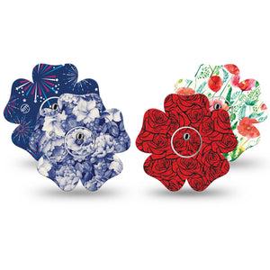ExpressionMed Heritage Floral Freestyle Libre 3 and Libre 3 Plus Flower, tape and sticker  vintage flower pattern Accessories for CGM