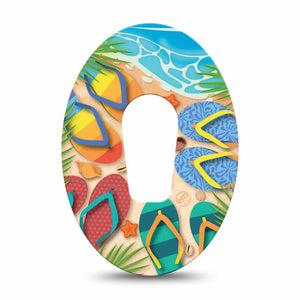 ExpressionMed Flip Flops Dexcom G6 Tape Single Tape Beach Side Flip Flops Plaster CGM Design