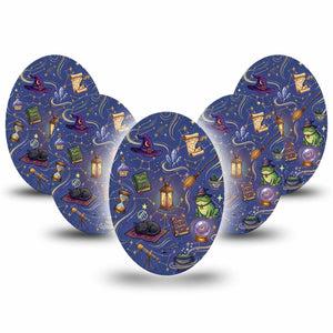 ExpressionMed Wizarding World Medtronic Guardian Enlite Universal Oval, 5-Pack magical fantasy aesthetic Fixing Ring Tape for Continuous Glucose Monitor