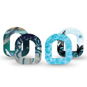 ExpressionMed Poolside Tide Omnipod Mini, 4-Pack Tape beach blue aesthetic Adhesive Tape For Insulin Pump
