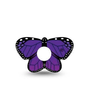 ExpressionMed Purple Monarch Freestyle Libre 3 Butterfly Shape Tape Single Tape Muave Purple Butterfly Bug Overlay Patch CGM Design