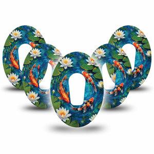 ExpressionMed Koi Pond Dexcom G6, 5-Pack water lily design Best Covers for CGM