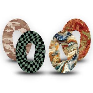 ExpressionMed Canyon Marbles Dexcom G6 Tape 4-Pack Graphic Designs for Boys and Men Plaster CGM Design