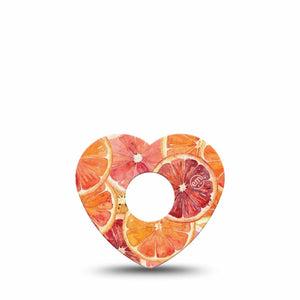ExpressionMed Oranges Freestyle Libre 3 and Libre 3 Plus Heart, Single Tape Painted citrus fruit Vinyl Decoration for CGM