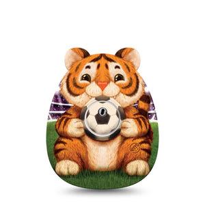 ExpressionMed Playful Tiger Freestyle Libre 3 and Libre 3 Plus, Single Tape and Single Sticker sporty tiger graphic Accessories for Continuous Glucose Monitor