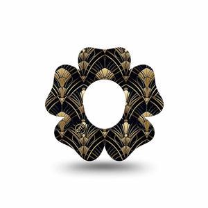 ExpressionMed Midnight Deco Dexcom G7 and Dexcom Stelo Glucose Biosensor System Flower, Single Tape Rainbow geometrics Adhesive Tape for CGM