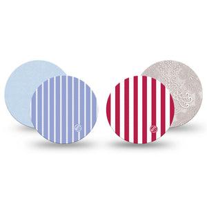 ExpressionMed Washed Classics Freestyle Libre 3 and Libre 3 Plus OverPatch, 4-Pack Tape washed patriotic tones Plaster for CGM