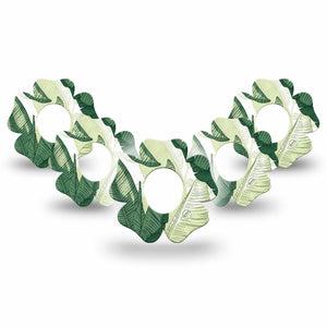 ExpressionMed Palm Leaf Dexcom G7 and Dexcom Stelo Glucose Biosensor System Flower, 5-Pack Tropical palm leaves Vinyl Graphics for Continuous Glucose Monitor
