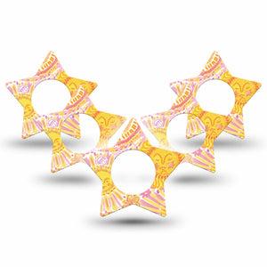 ExpressionMed Bright Sunshine Freestyle Libre, Libre 2 Plus, and Abbott Lingo Star, 5-Pack sunny floral pattern Accessories for Continuous Glucose Monitor