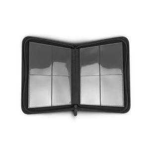 The inside of the storage book showing clear pockets to keep them organized and air-tight.