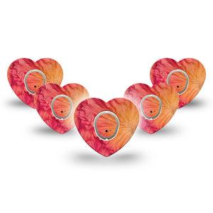 ExpressionMed Ruffles Dexcom G7 and Dexcom Stelo Glucose Biosensor System Heart, 5-Pack Tape and 5-Pack Sticker Ruffle floral inspired Overlay Patch for Continuous Glucose Monitor