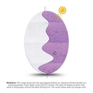 ExpressionMed Solar Violet Medtronic Guardian Enlite Universal Oval, Single Tape Light-Reactive Purple, Plaster CGM Design