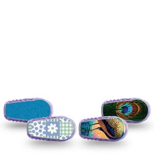ExpressionMed Ornate Peacock Dexcom G6 Sticker, 4-Pack Sticker decorative peacock pattern Adhesive Tape for CGM