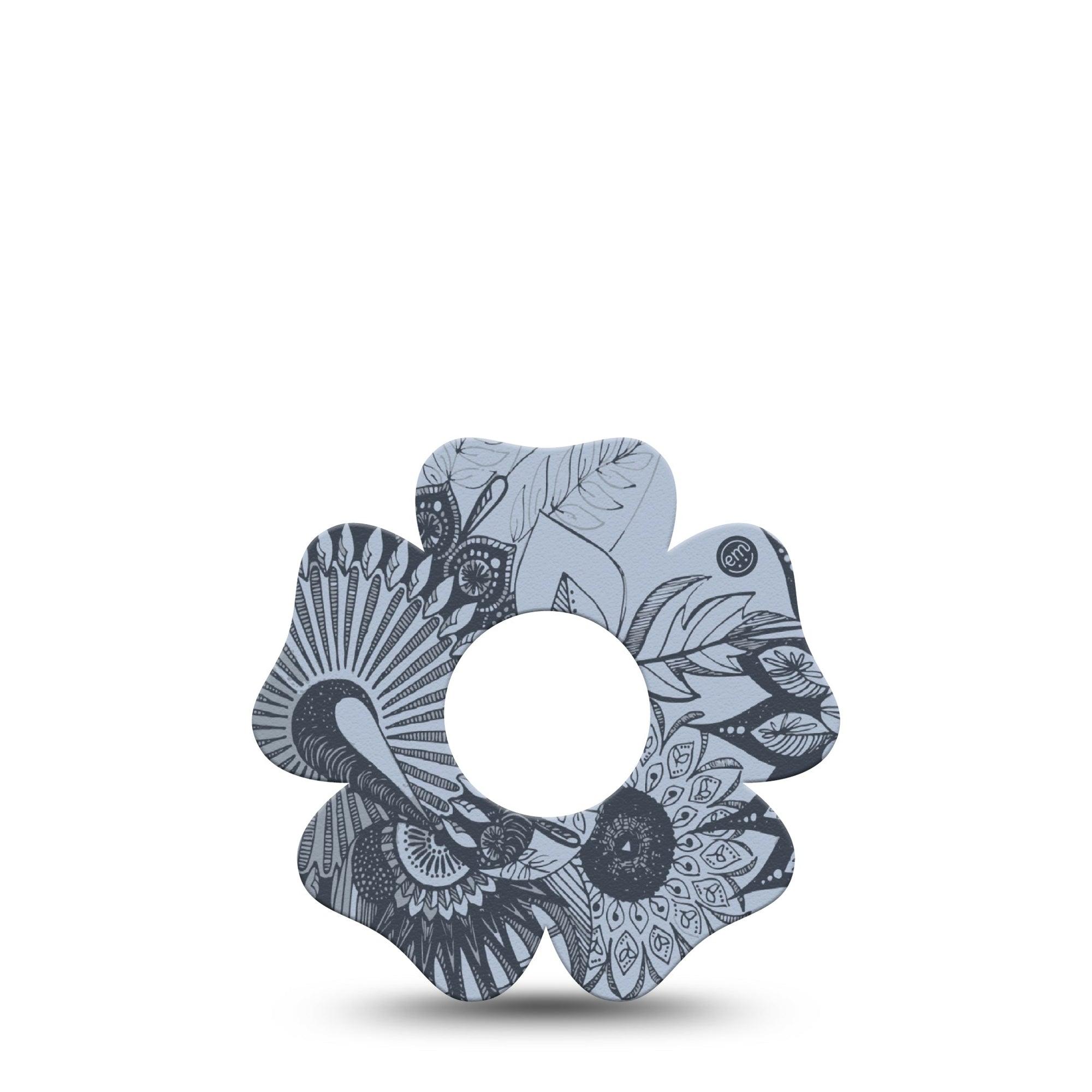 ExpressionMed Dani Infusion Set Flower Shape Tape 5-Pack Tape Flower Lines Plaster Continuous Glucose Monitor Design