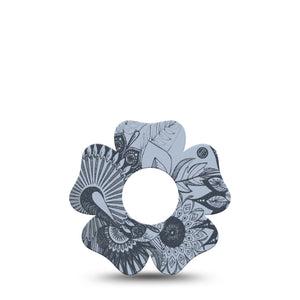 ExpressionMed Dani Infusion Set Flower Shape Tape 5-Pack Tape Flower Lines Plaster Continuous Glucose Monitor Design